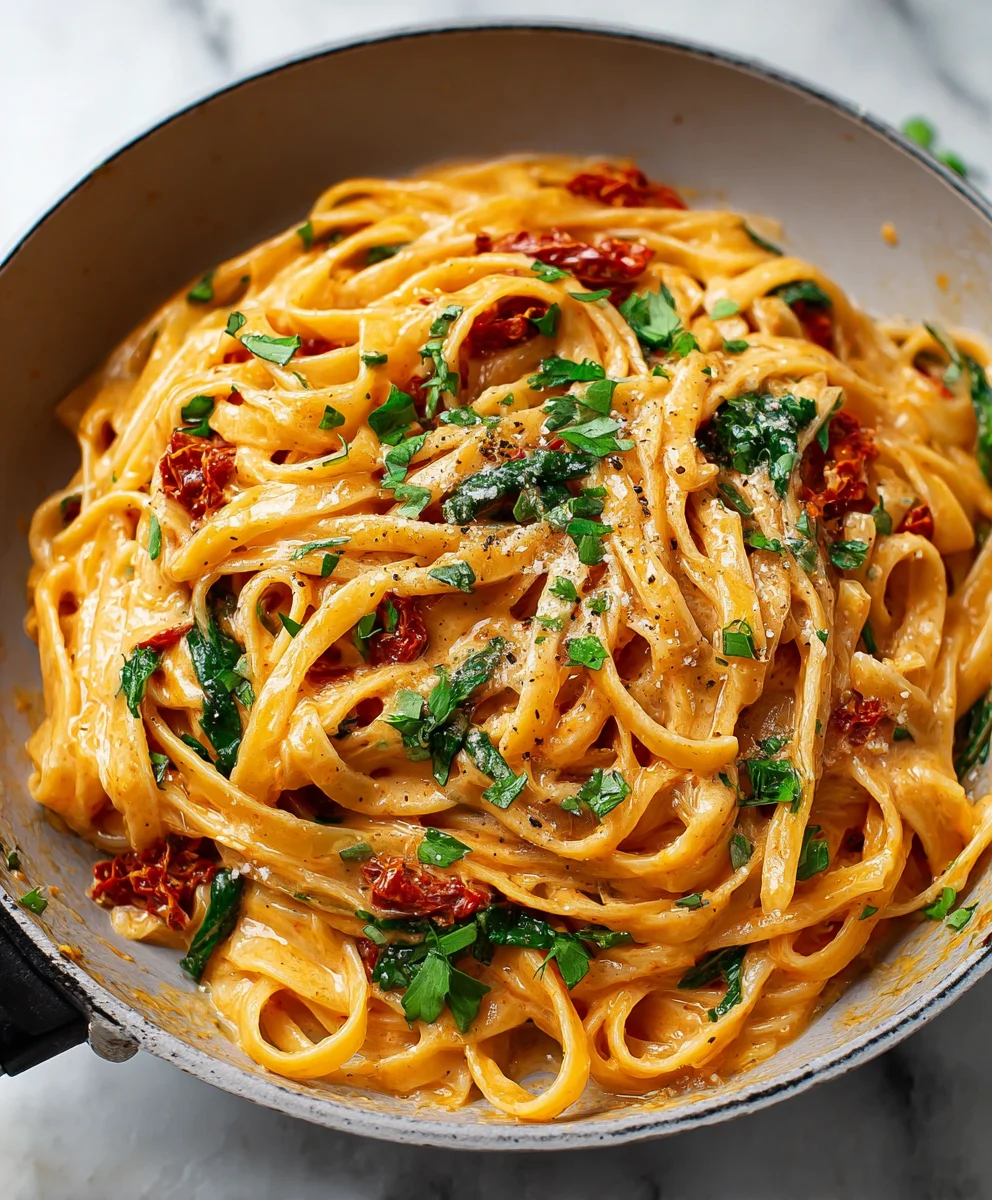 Creamy Vegan Sun Dried Tomato Pasta - Easy Recipe