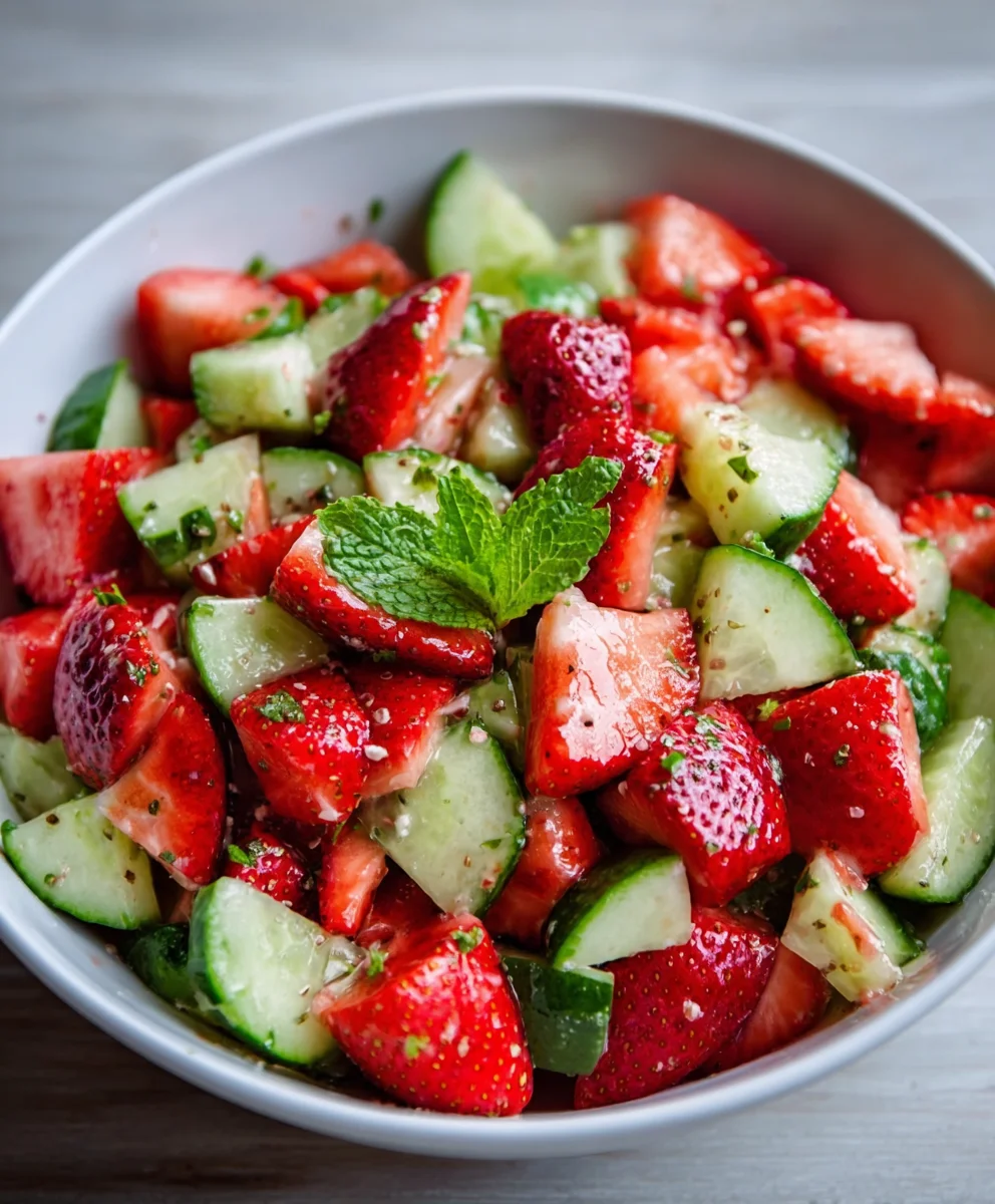 Cucumber Strawberry Salad - Refreshing Summer Treat