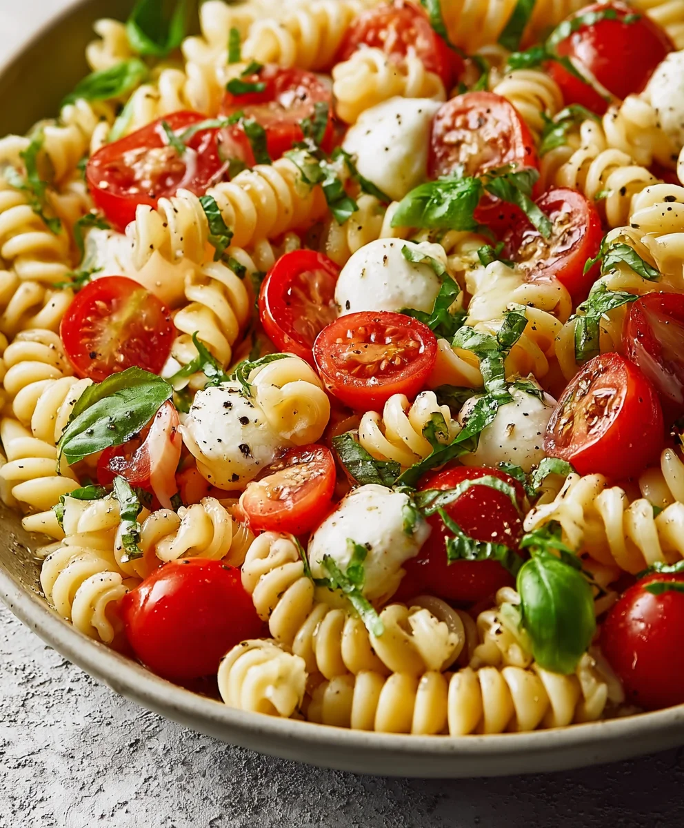 Creamy Caprese Pasta Salad - Easy & Fresh Summer Dish