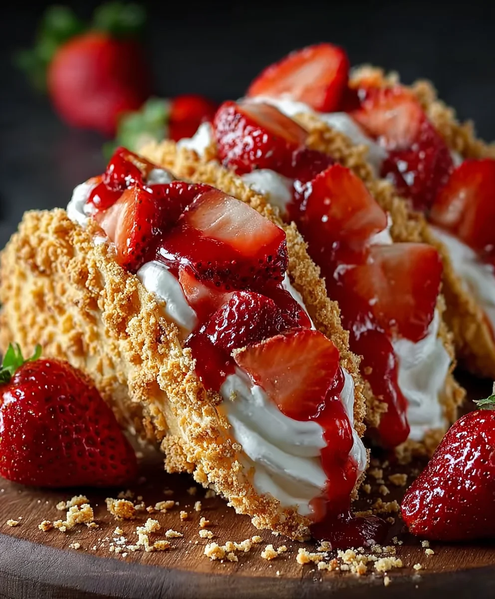 Strawberry Crunch Cheesecake Tacos-Easy Dessert Recipe