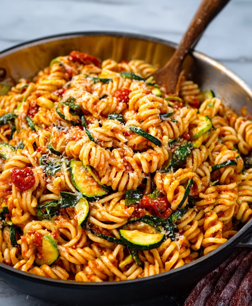 Healthy Tomato Zucchini Pasta - Easy & Delicious