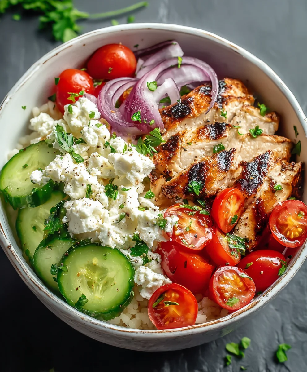 Greek Chicken Cottage Cheese Bowl-Easy & Healthy