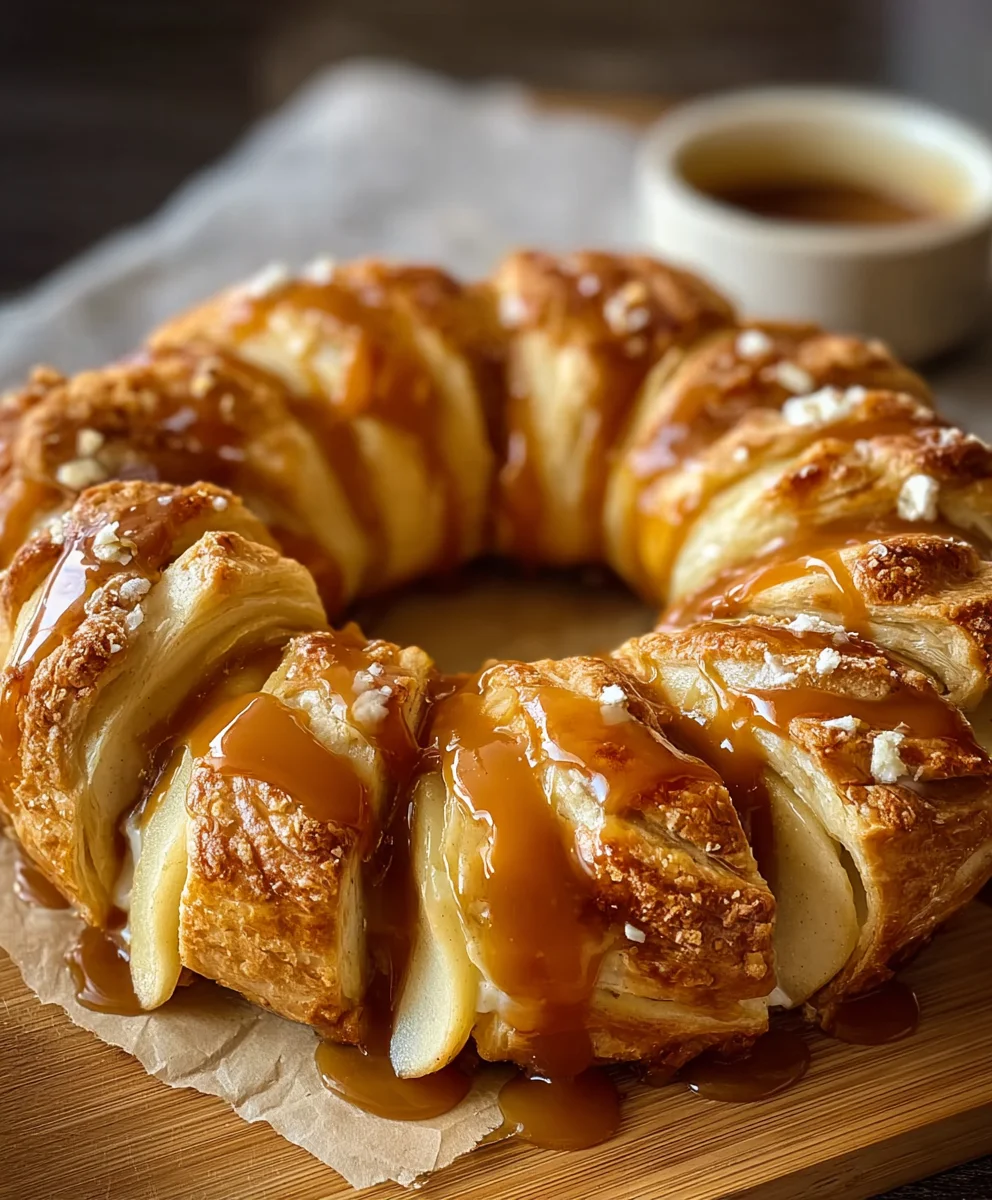 Caramel Apple Cream Cheese Crescent Ring Delight