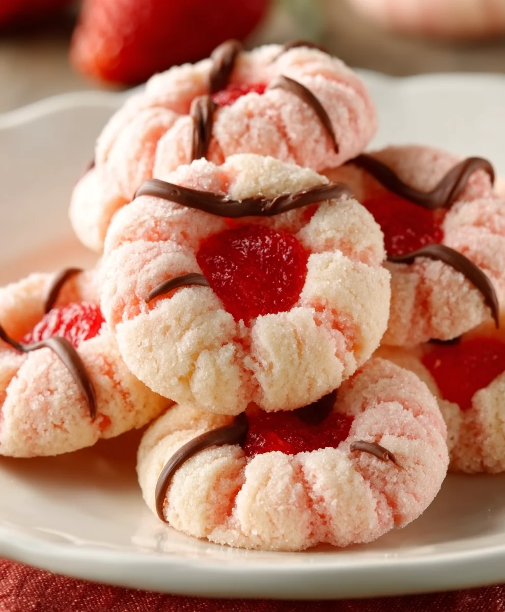 Strawberry Kiss Cookies-Sweet Homemade Treats