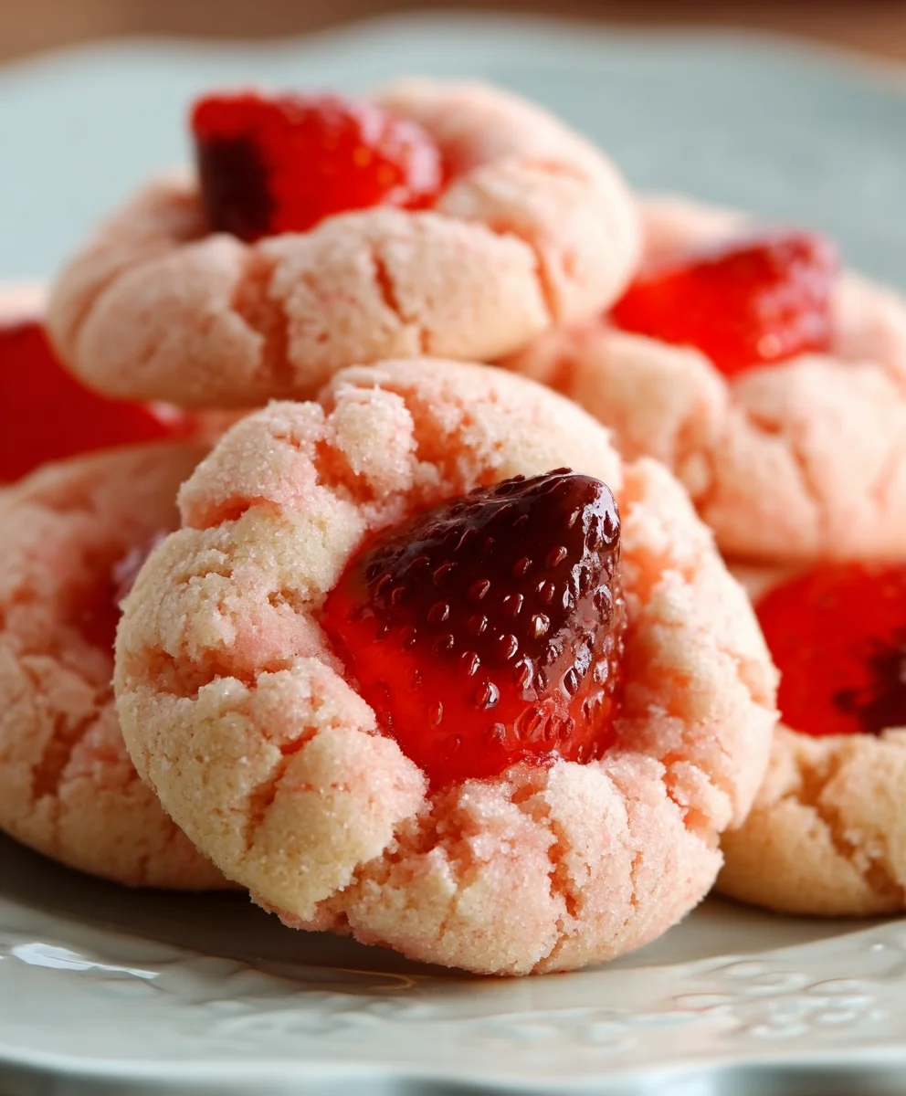 Strawberry Kiss Cookies-Sweet Homemade Treats