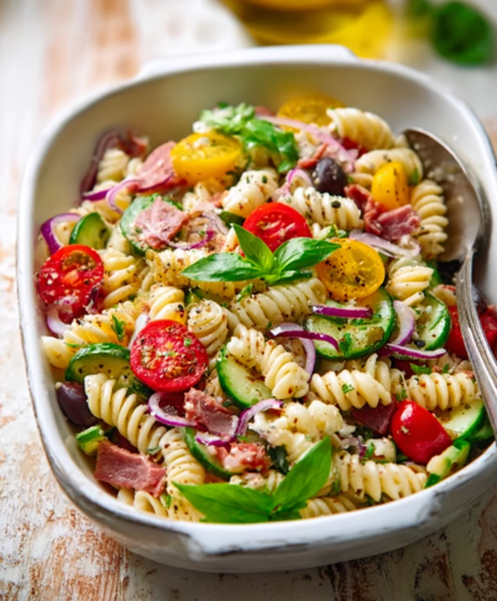 High Protein Italian Pasta Salad - Easy & Delicious