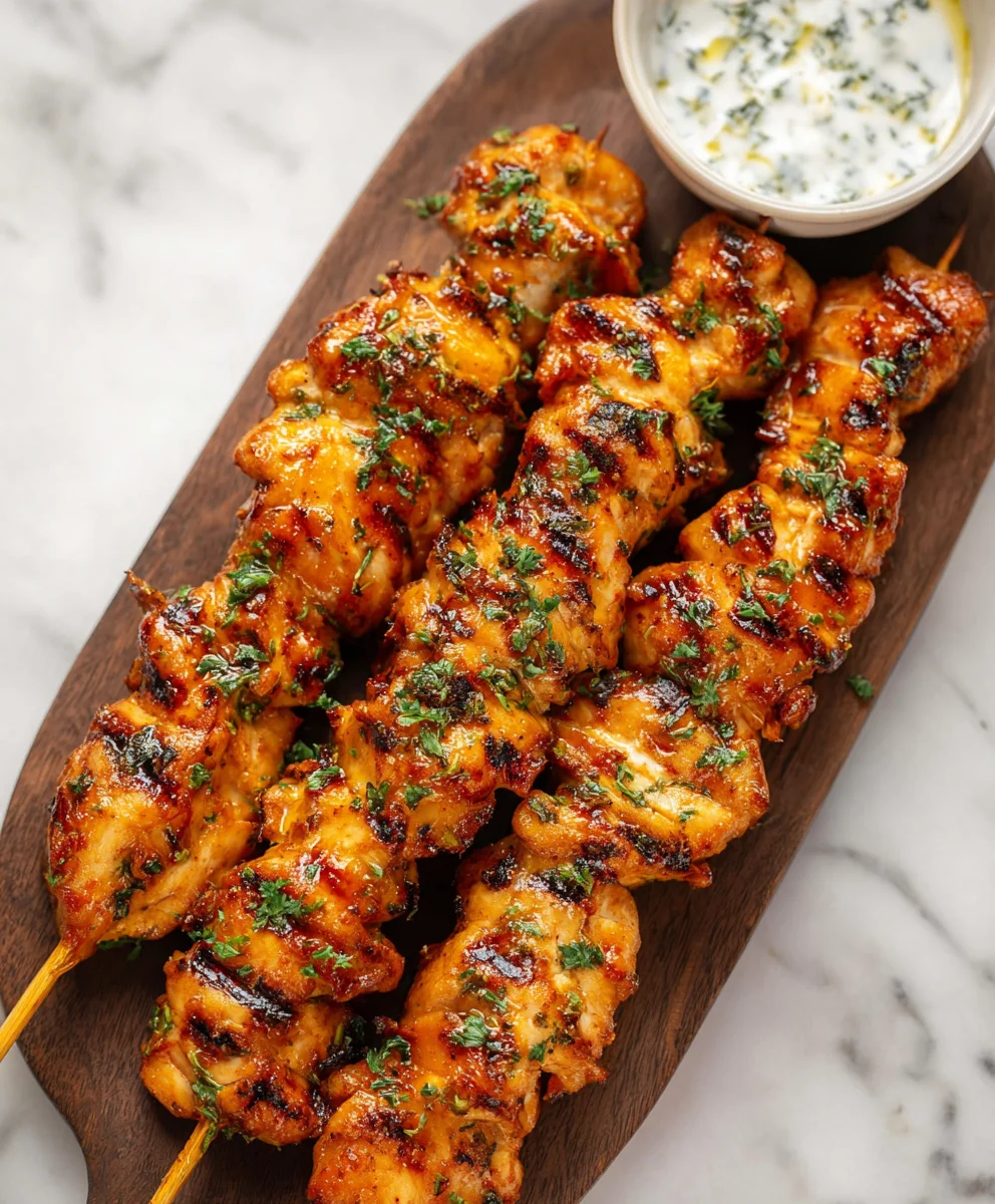 Easy Air Fryer Chicken Skewers-Juicy & Flavorful
