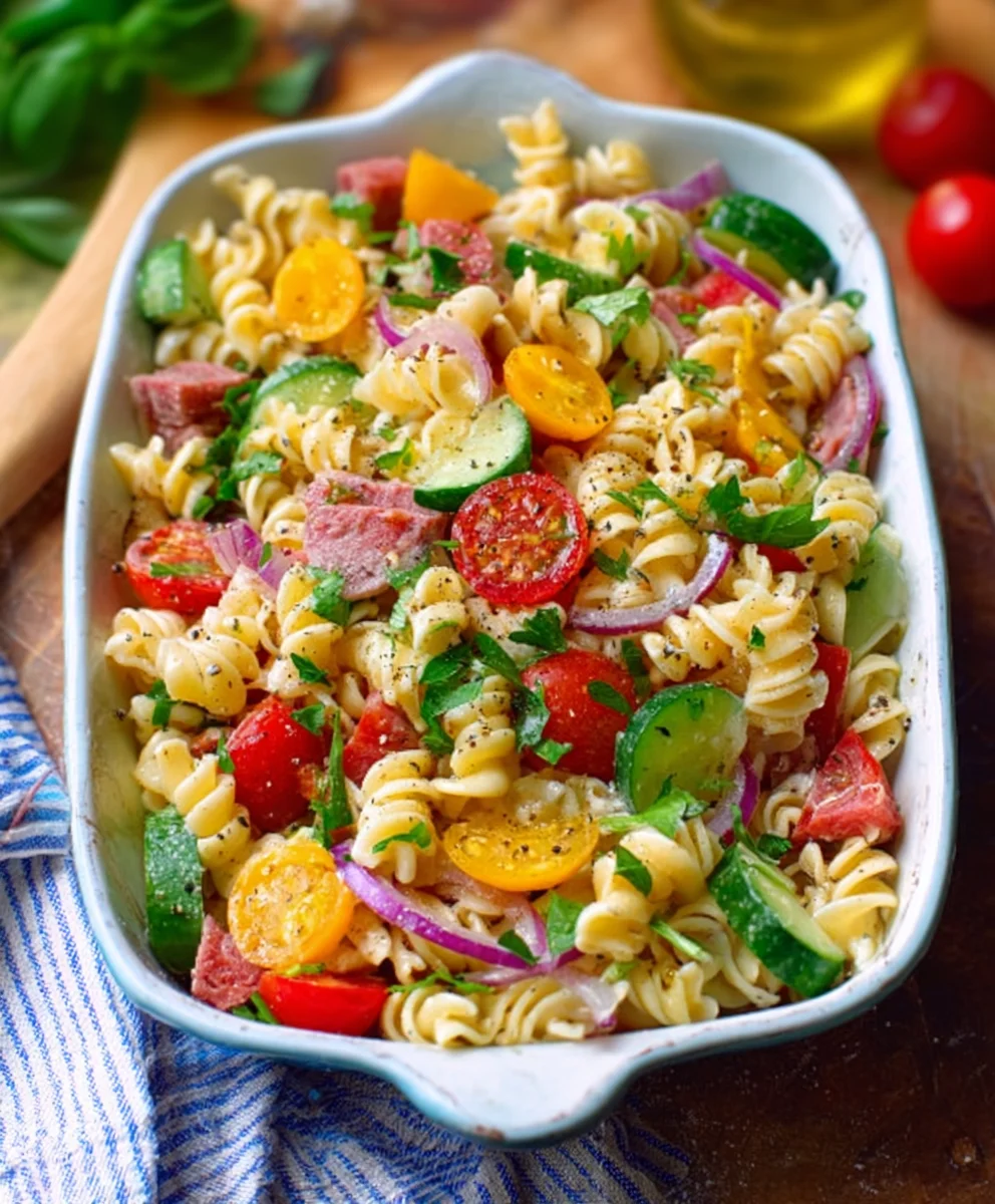 High Protein Italian Pasta Salad - Easy & Delicious