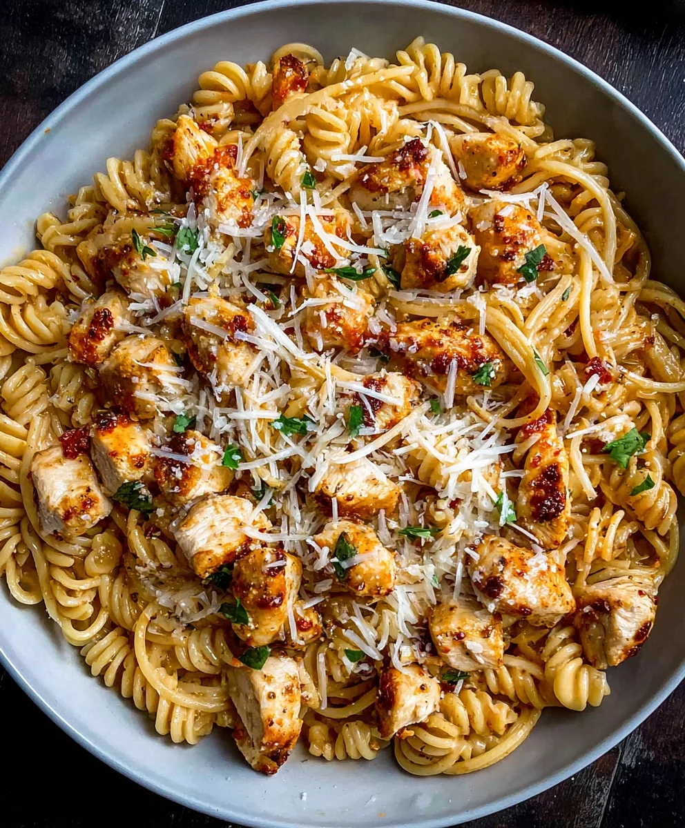 Healthy Garlic Parmesan Chicken Pasta - Easy & Delicious