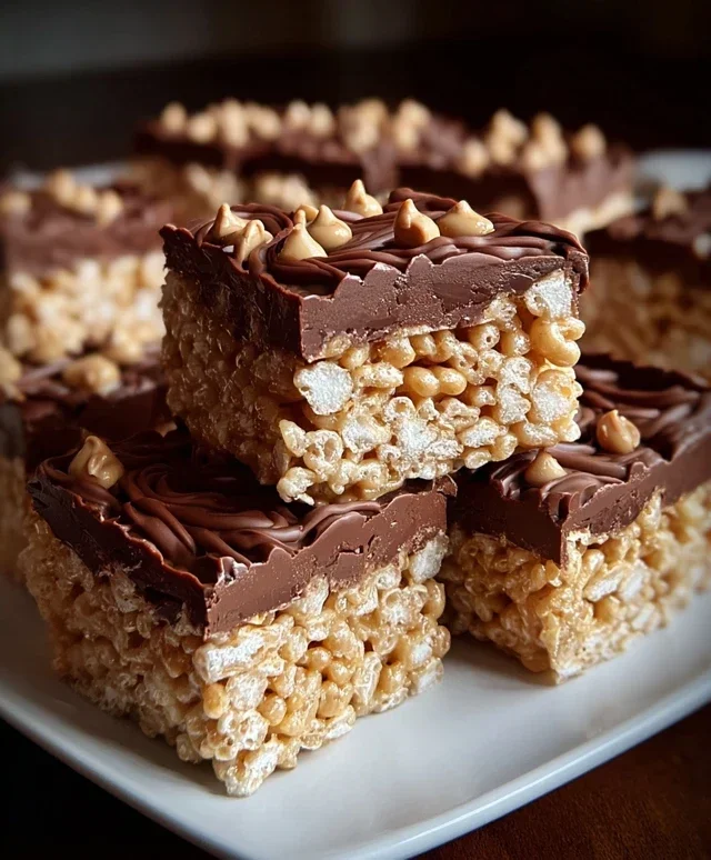 Chocolate Peanut Butter Rice Krispie Squares