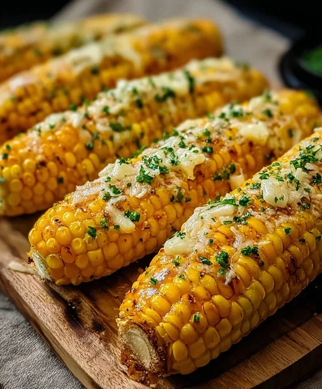 Cheesy Garlic Butter Corn on the Cob