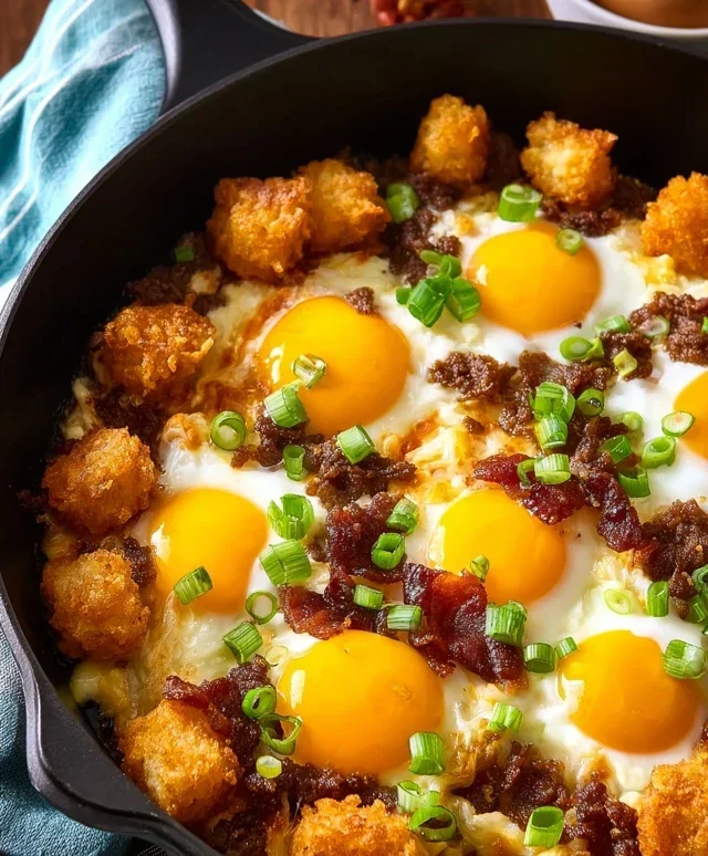 Beef Beef Bacon Egg And Cheese Breakfast Totchos