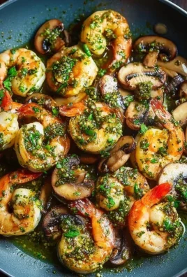 Pesto Shrimp with Mushrooms