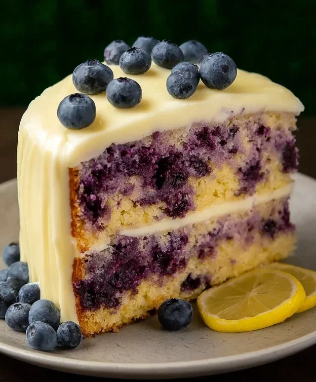 Blueberry Cake with Lemon Cream Cheese Frosting