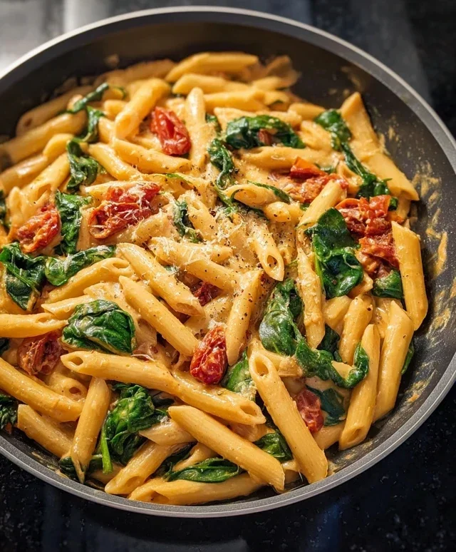 One-Pot Spinach Tomato Pasta