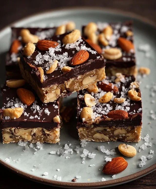 Dark Chocolate and Sea Salt Nut Bars