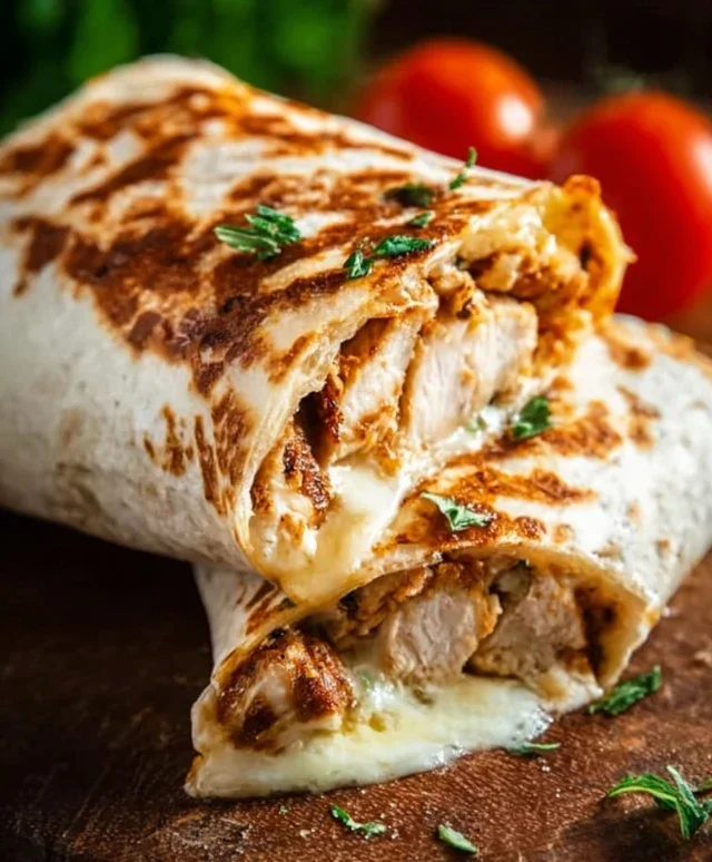 Cheesy Garlic Chicken Wraps