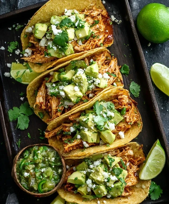 Crispy Poblano Chicken Tacos with Avocado-Jalapeño Salsa