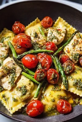 Chicken Ravioli with Pesto and Veggies