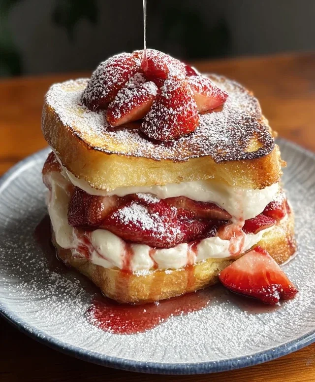 Strawberry Cream Cheese Stuffed French Toast