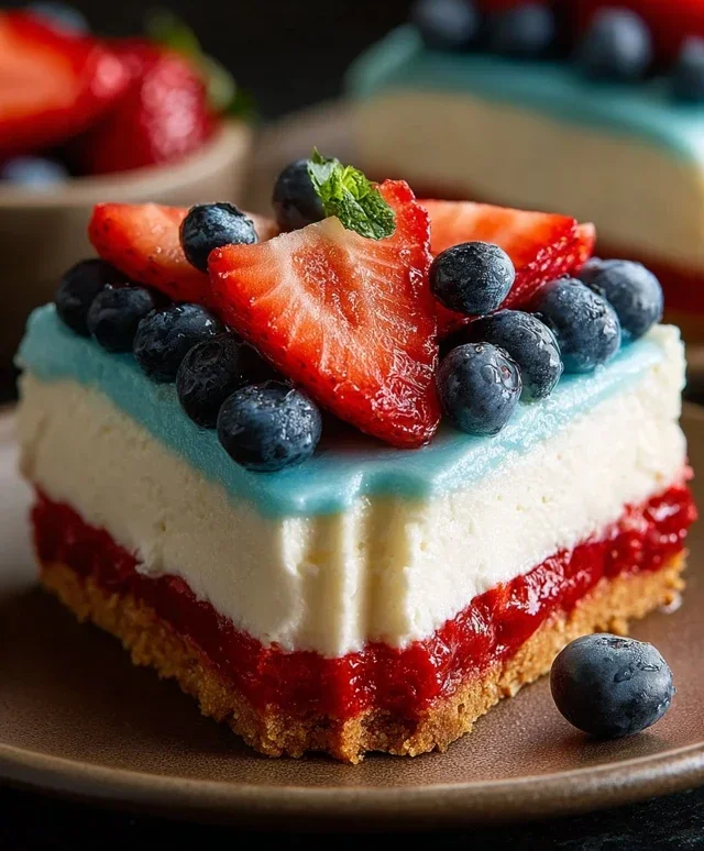 No Bake Patriotic Cheesecake