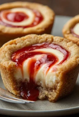 Strawberry Swirl Cheesecake Cookie Cups