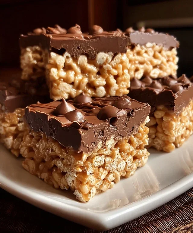 Chocolate Peanut Butter Rice Krispie Squares
