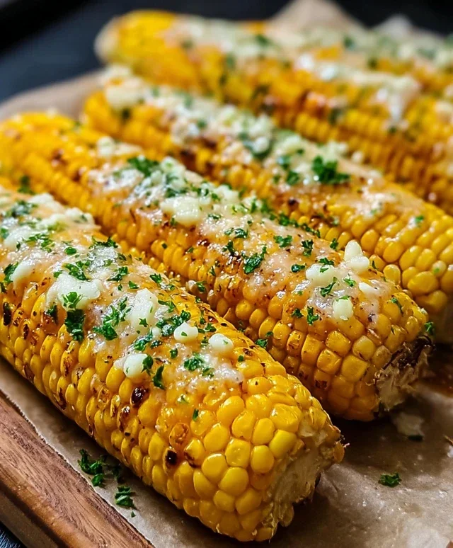 Cheesy Garlic Butter Corn on the Cob