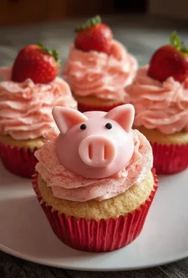 Strawberry Piggy Cupcakes