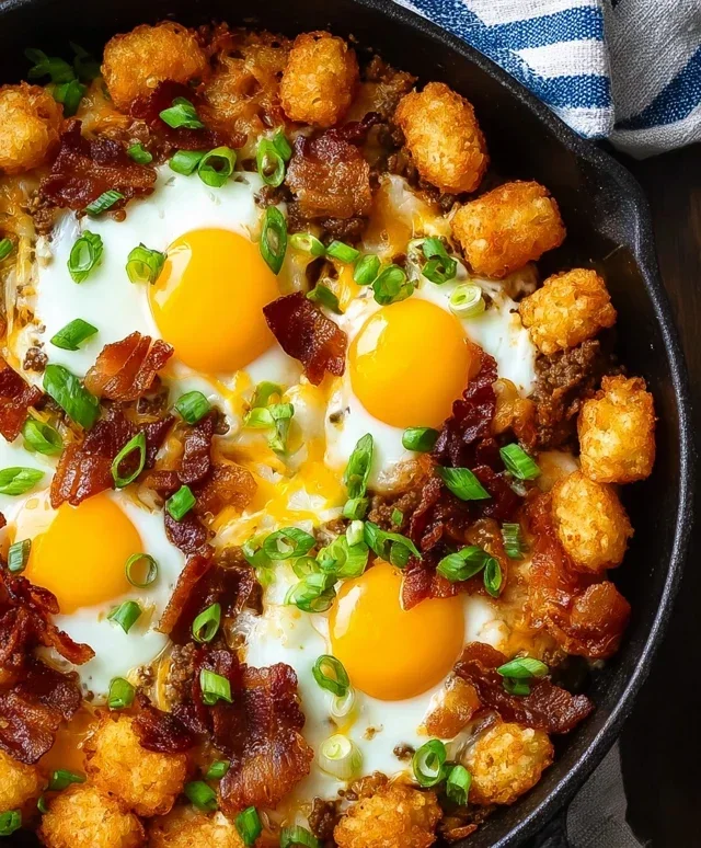 Beef Beef Bacon Egg And Cheese Breakfast Totchos