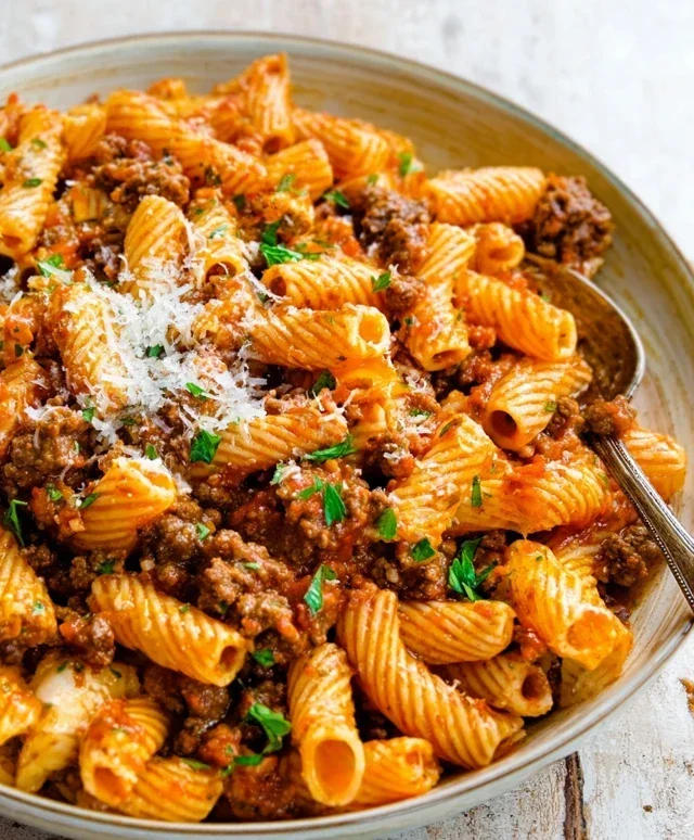 Beef Pasta in Tomato Sauce {Beef Ragu Pasta}