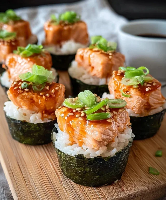 Spicy Salmon Sushi Cups