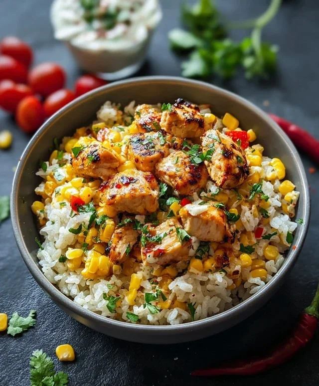 Street Corn Chicken Rice Bowl