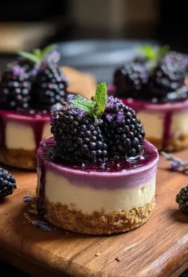 Luscious Blackberry Lavender Cheesecakes