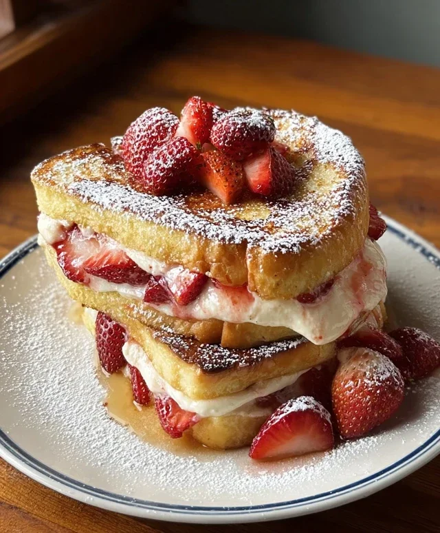 Strawberry Cream Cheese Stuffed French Toast