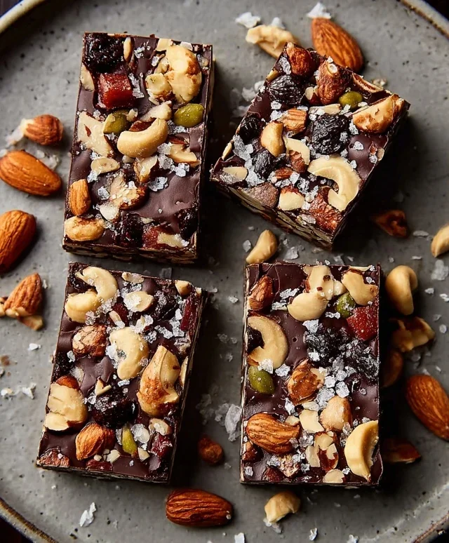Dark Chocolate and Sea Salt Nut Bars