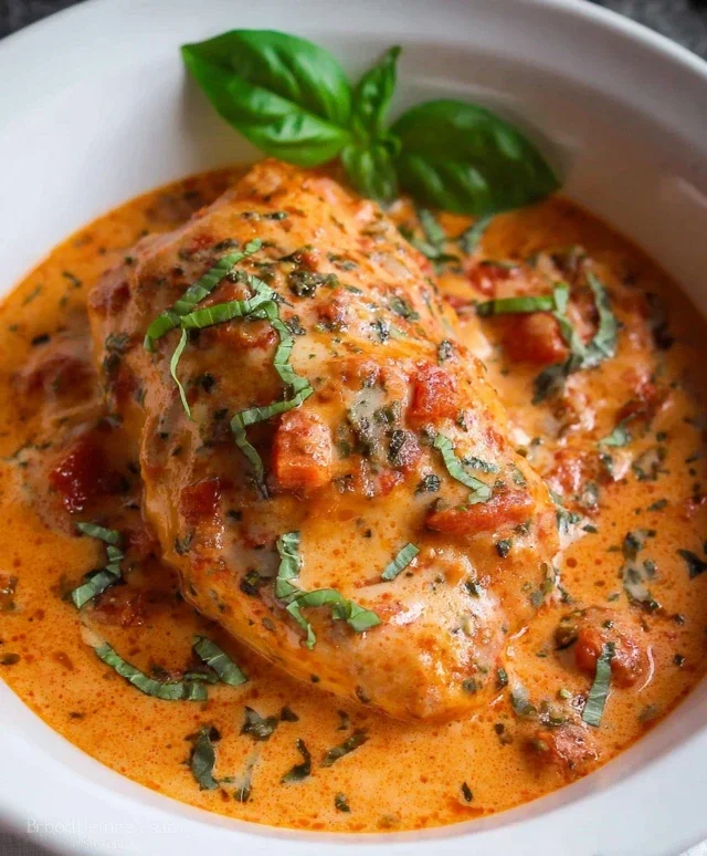 Slow Cooker Creamy Tomato Basil Chicken