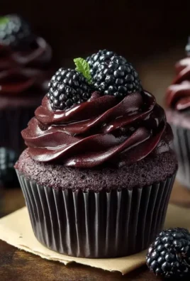 Dark Chocolate Blackberry Cupcakes