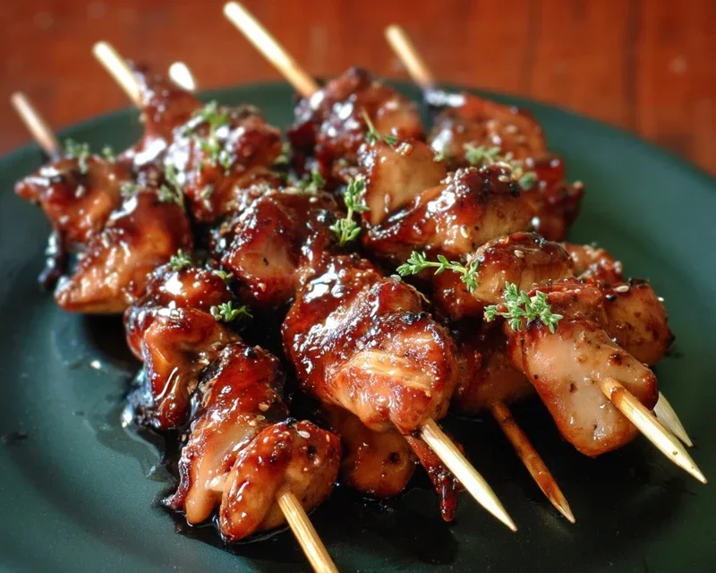 Sticky Bourbon Extract Extract Chicken Skewers