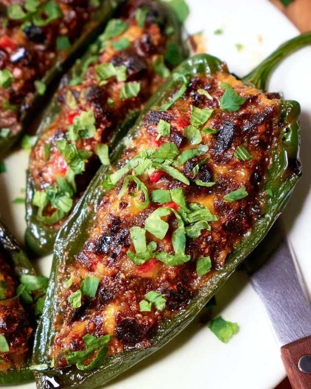 Brisket Stuffed Poblano Peppers