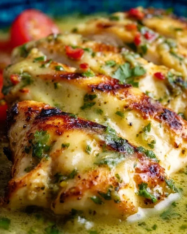 Grilled Salsa Verde Pepper Jack Chicken
