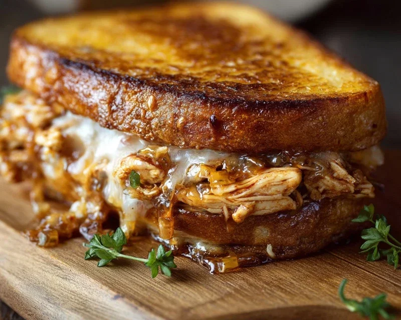 BBQ Chicken Grilled Cheese Sandwich