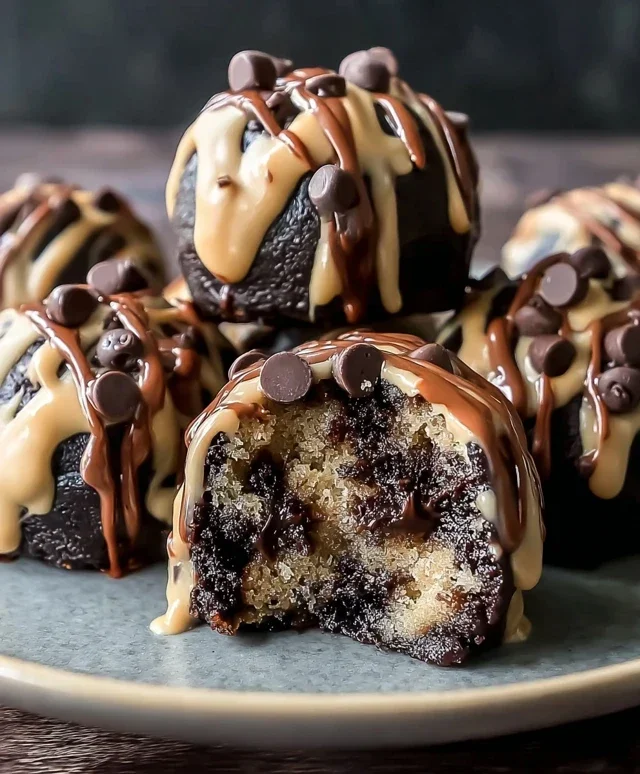 Chocolate Chip Cookie Dough Brownie Bombs