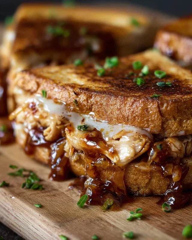 BBQ Chicken Grilled Cheese Sandwich