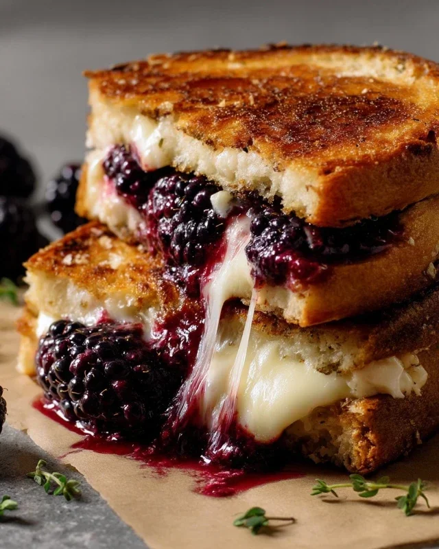 Blackberry Balsamic and Brie Grilled Cheese