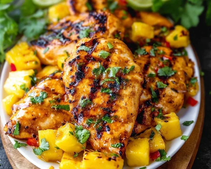 Grilled Mango Pineapple Chicken