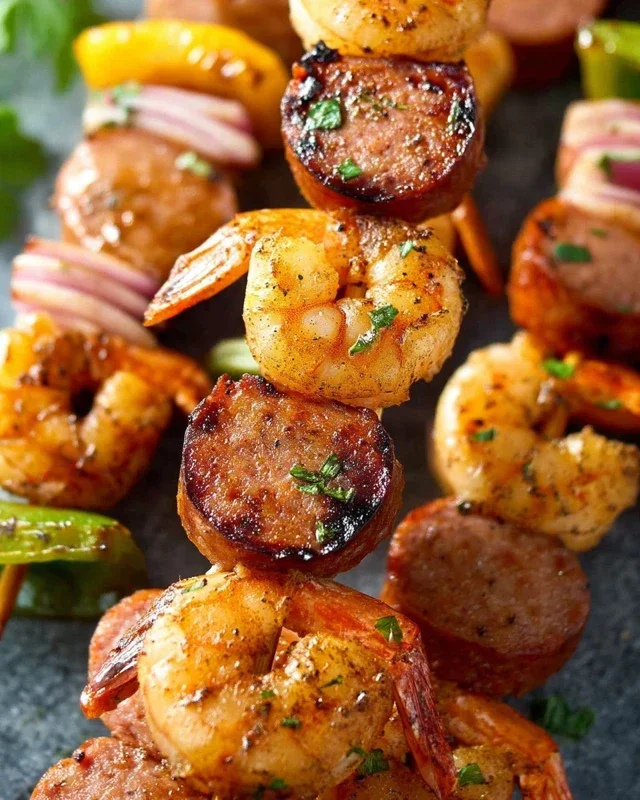 Sausage and Shrimp Kabobs