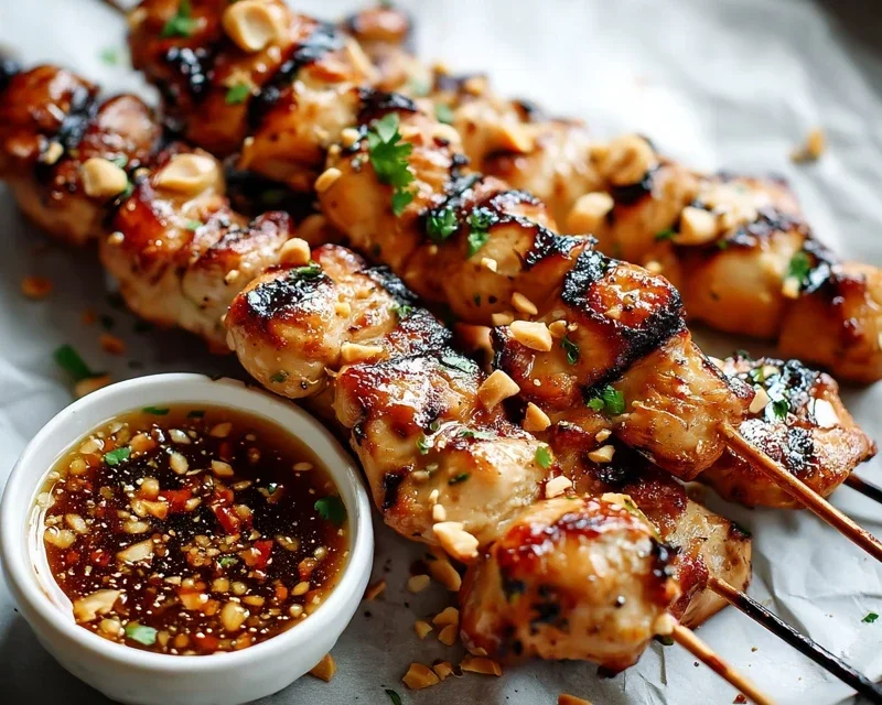 Easy Grilled Asian Chicken Skewers with Honey Garlic Sauce
