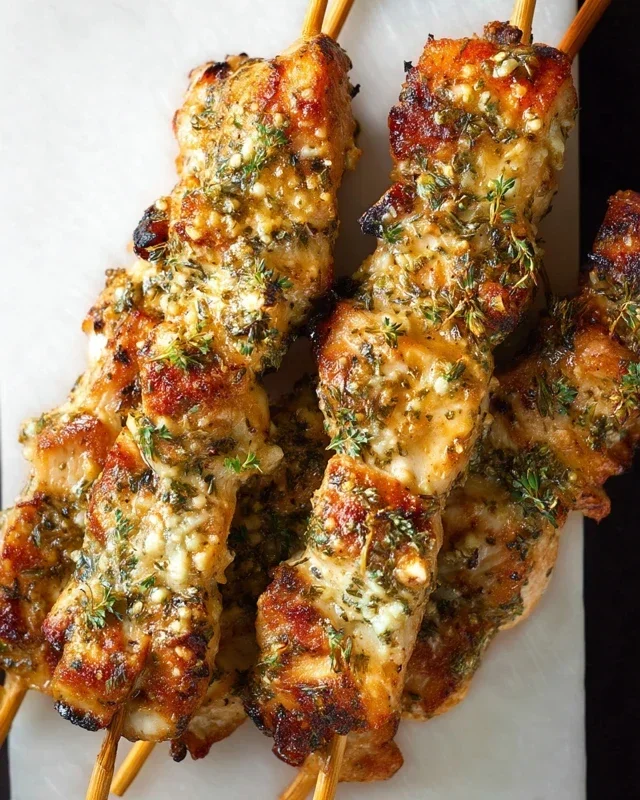 Ranch Garlic Parmesan Chicken Skewers