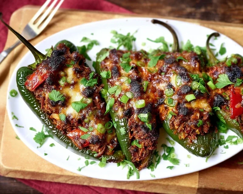 Brisket Stuffed Poblano Peppers
